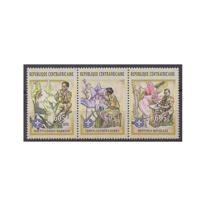Acheter cette série de timbres de la République Centrafricaine de l'année 2002 (No 1833/1835).