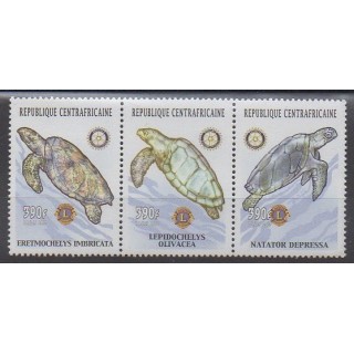 Buy this set of stamps of Central African Republic of the year 2002 (Nb 1827/1829).