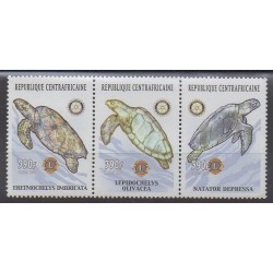 Central African Republic - 2002 - Nb 1827/1829 - Turtles