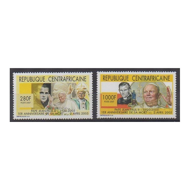 Buy this set of stamps of Central African Republic of the year 2007 (Nb 1904/1905).