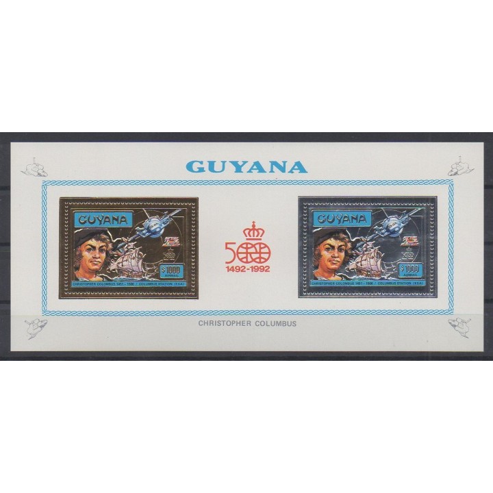 Acheter ce bloc-feuillet de Guyana de l'année 1992 (No BF M3985/M3986).