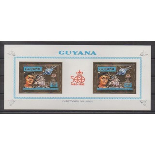Buy this souvenir sheet  of Guyana of the year 1992 (Nb BF M3986 Or).