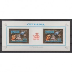 Guyana - 1992 - No BF M3986 Or - Christophe Colomb