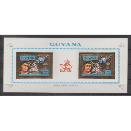Guyana - 1992 - Nb BF M3986 Or - Christophe Colomb