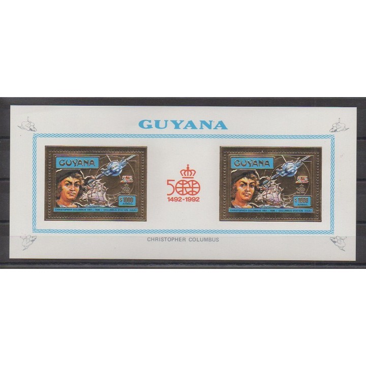 Buy this souvenir sheet  of Guyana of the year 1992 (Nb BF M3986 Or).