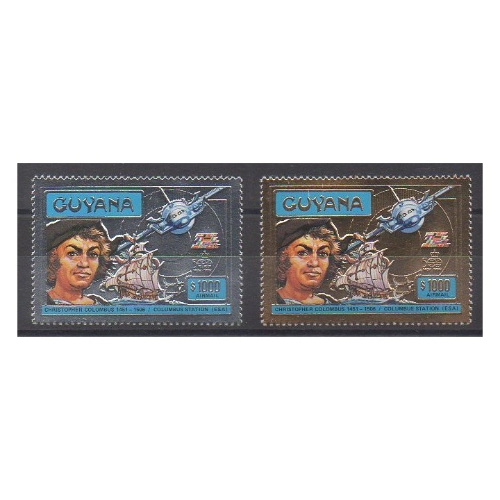 Acheter cette série de timbres de Guyana de l'année 1992 (No M3985/M3986).