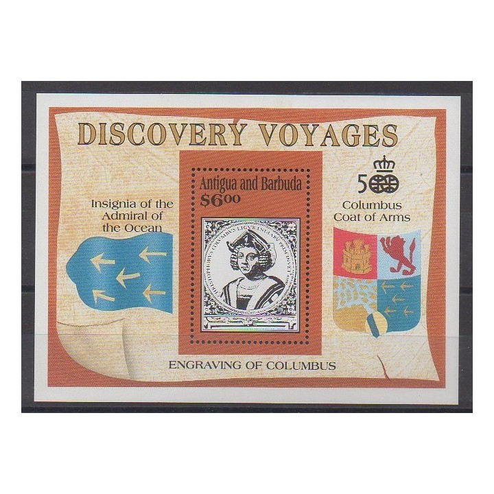 Acheter ce bloc-feuillet d'Antigua et Barbuda de l'année 1991 (No BF197).