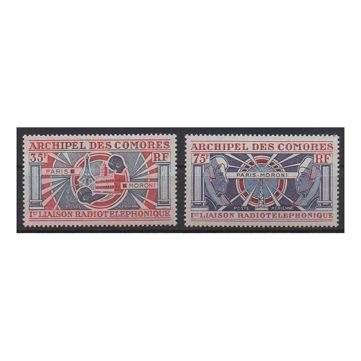 Acheter ces timbres des Comores de l'année 1972 (No PA42/PA43).