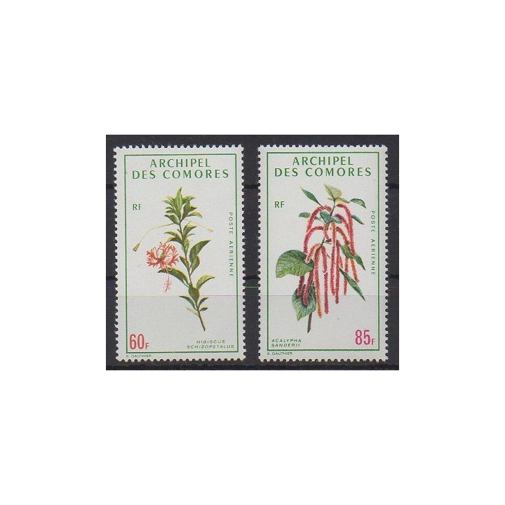 Acheter ces timbres des Comores de l'année 1971 (No PA37/PA38).