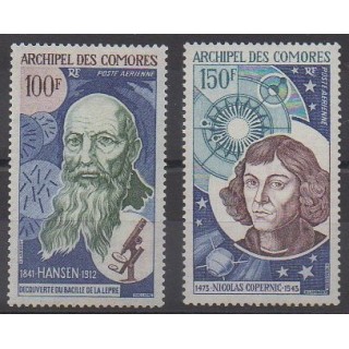 Acheter ces timbres des Comores de l'année 1973 (No PA55/PA56).