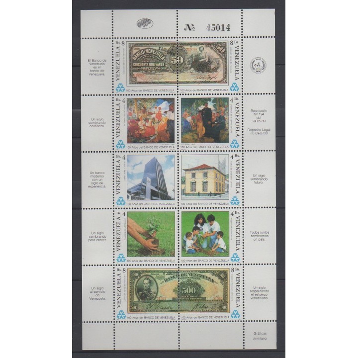 Acheter cette série de timbres du Venezuela de l'année 1989 (No 1449/1458).