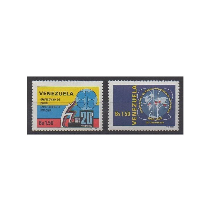 Acheter cette série de timbres du Venezuela de l'année 1980 (No 1082/1083).