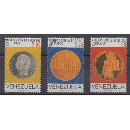 Venezuela - 1985 - Nb 1198/1200 - Coins, Banknotes Or Medals