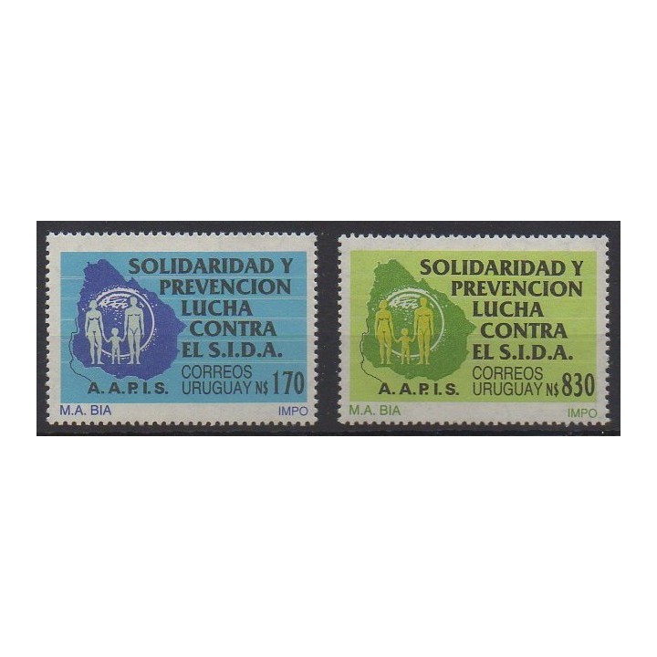 Buy this set of stamps of Uruguay of the year 1990 (Nb 1344/1345).
