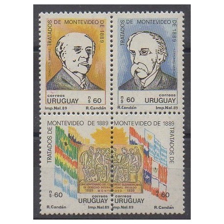 Uruguay - 1989 - Nb 1316/1319 - Various Historics Themes