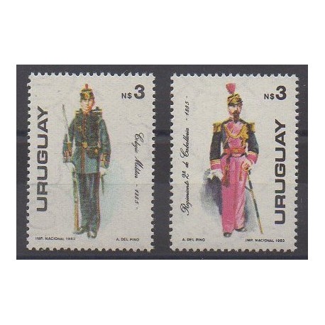 Uruguay - 1983 - Nb 1120/1121 - Costumes - Uniforms - Fashion - Military history