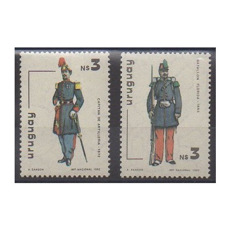 Uruguay - 1982 - No 1105/1106 - Costumes - Histoire militaire