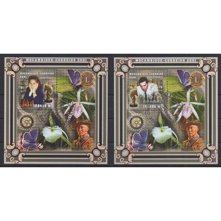 Acheter ces 2 blocs feuillets du Mozambique de l'année 2001 (No BF54/BF55). - Oblitéré