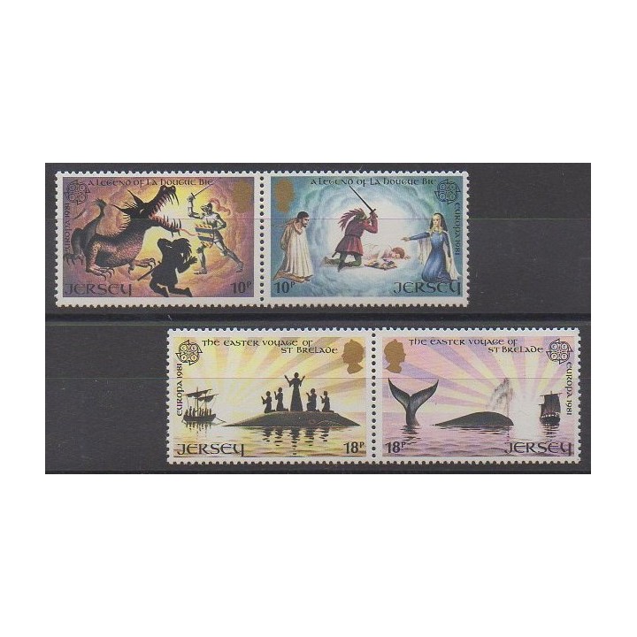 Acheter cette série de timbres de l'île de Jersey de l'année 1981 (No 247/250).