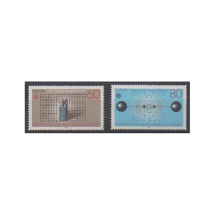 Acheter cette série de timbres de l'Allemagne occidentale (RFA) de l'année 1983 (No 1007/1008).