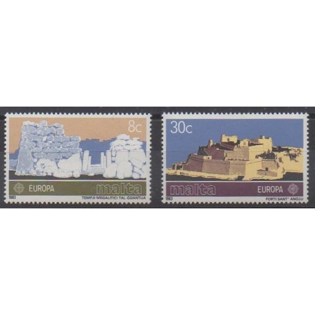 Malta - 1983 - Nb 668/669 - Monuments - Europa