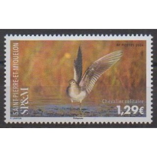 Acheter ce timbre de Saint-Pierre et Miquelon de l'année 2024 (Le chevalier solitaire).
