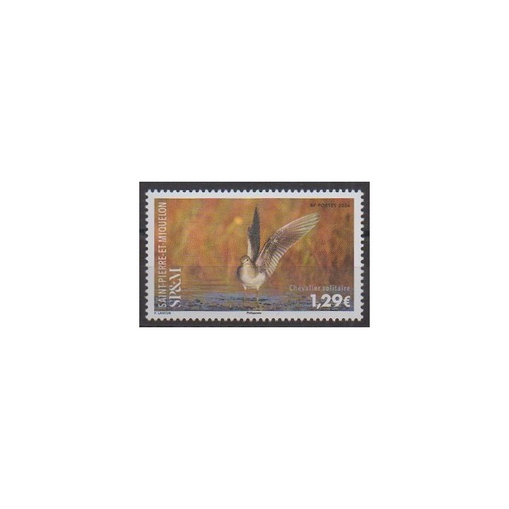 Buy this stamp of Saint-Pierre et Miquelon of the year 2024 (Le chevalier solitaire).