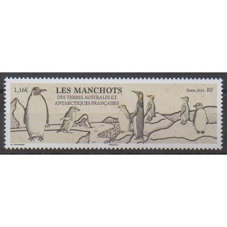 Buy this stamp of FSAL of the year 2024 (Les manchots).