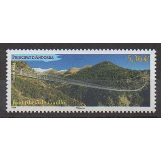 Buy this stamp of French Andorra of the year 2024 (Pont Tibeta de Canillo).