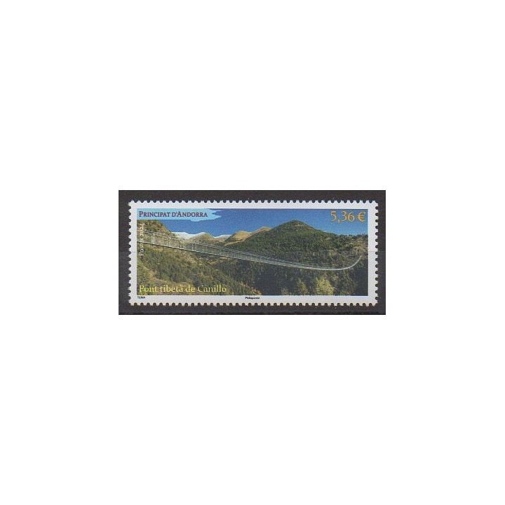 Buy this stamp of French Andorra of the year 2024 (Pont Tibeta de Canillo).