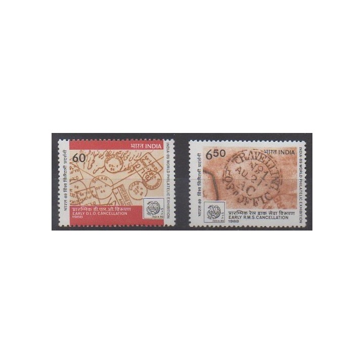 Acheter cette série de timbres d'Inde de l'année 1988 (No 1002A/1002B).