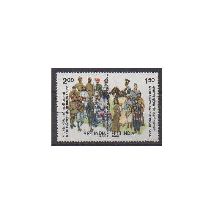 Acheter cette série de timbres d'Inde de l'année 1986 (No 880/881).