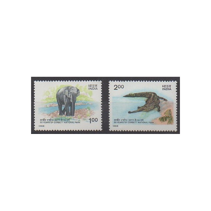 Acheter cette série de timbres d'Inde de l'année 1986 (No 888/889).
