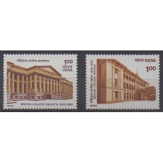 Acheter cette série de timbres d'Inde de l'année 1985 (No 831/832).