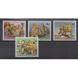 Upper Volta - 1984 - Nb 636/639 - Mamals - Endangered species - WWF