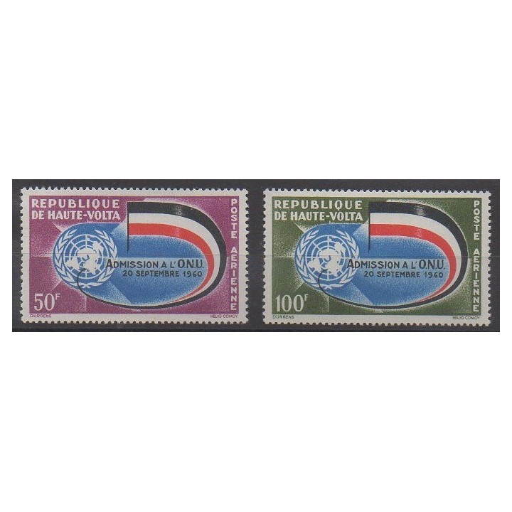 Acheter ces timbres de Haute-Volta de l'année 1962 (No PA5/PA6).
