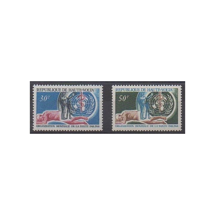 Acheter cette série de timbres de Haute-Volta de l'année 1968 (No 190/191).
