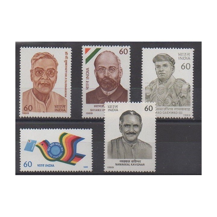 Buy this set of stamps of India of the year 1989 (Nb 1034/1038).