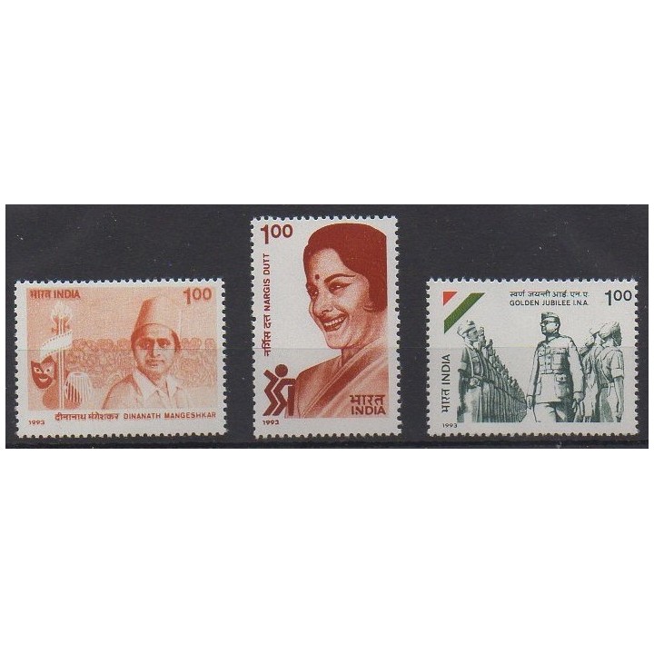 Buy this set of stamps of India of the year 1993 (Nb 1210/1212).