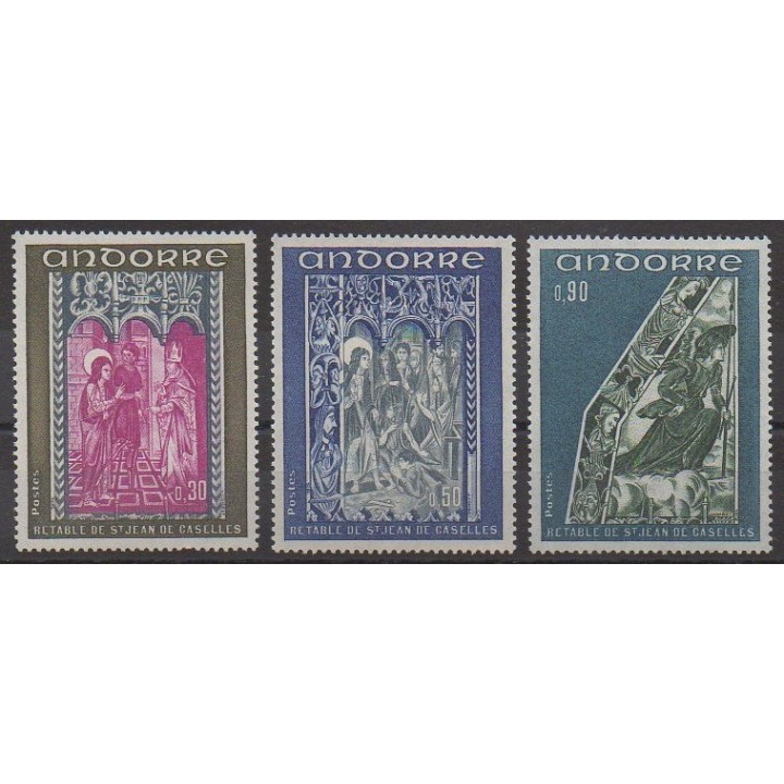 Acheter cette série de timbres d'Andorre français de l'année 1972 (No 221/223).