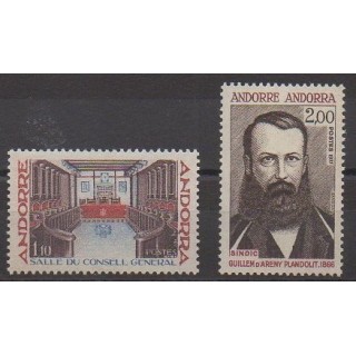 Acheter cette série de timbres d'Andorre français de l'année 1977 (No 265/266).