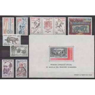 Buy the stamps and the souvenir sheet of French Andorra of the year 1982 (Nb 300/309 - BF1).