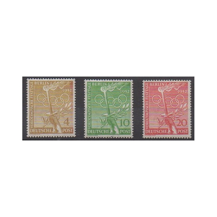 Acheter cette série de timbres de l'Allemagne occidentale (RFA - Berlin) de l'année 1952 (No 74/76).