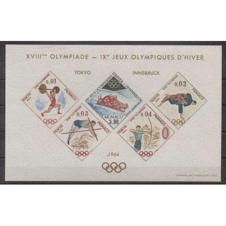Monaco - Blocs et feuillets - 1964 - No BS7 - Jeux Olympiques