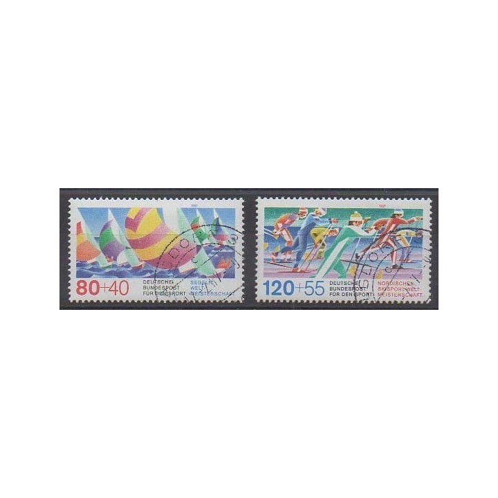 Acheter cette série de timbres de l'Allemagne occidentale (RFA) de l'année 1987 (No 1142/1143). - Oblitéré