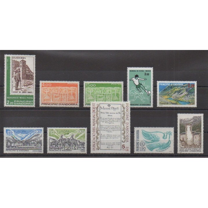 Buy the stamps of French Andorra of the year 1986 (Nb 345/354).