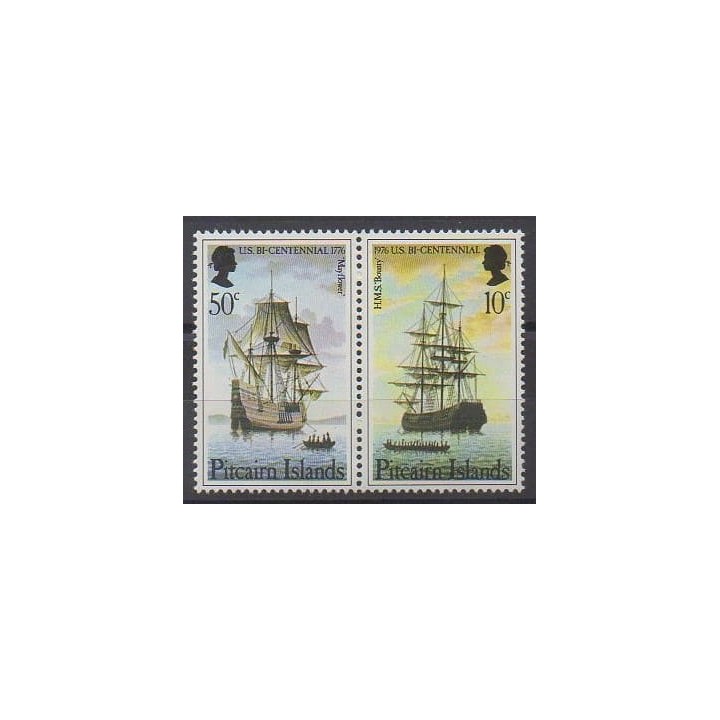 Acheter cette série de timbres de Pitcairn de l'année 1976 (No 155 et 157).