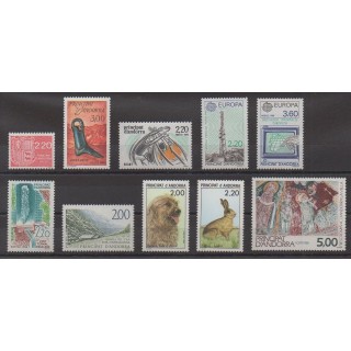 Acheter les timbres d'Andorre français  de l'année 1988 (No 366/375).