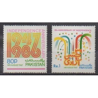 Acheter cette série de timbres duPakistan de l'année 1986 (No 654/655).