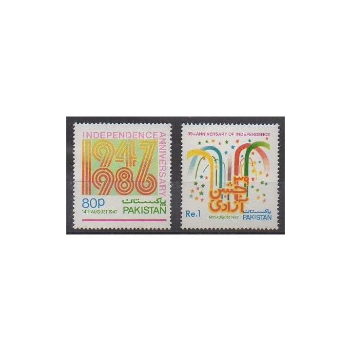 Buy this set of stamps of Pakistan of the year 1986 (Nb 654/655).